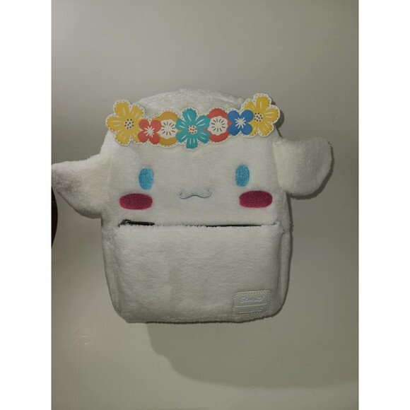 NEW NWT Loungefly Cinnamoroll Flower Crown Plush Fuzzy Mini Backpack Hello Kitty - Picture 2 of 6